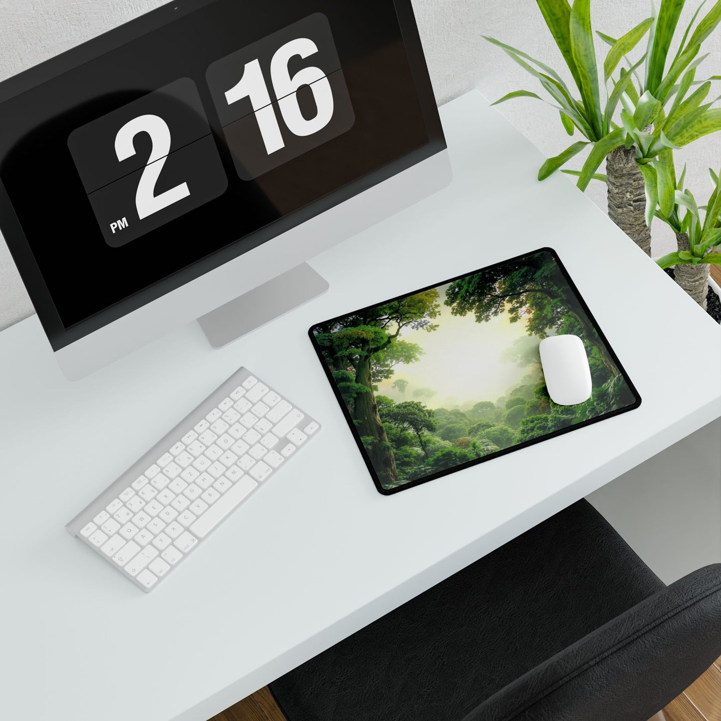 Desk Mat - Fog Rainforest Design for Office and Gaming