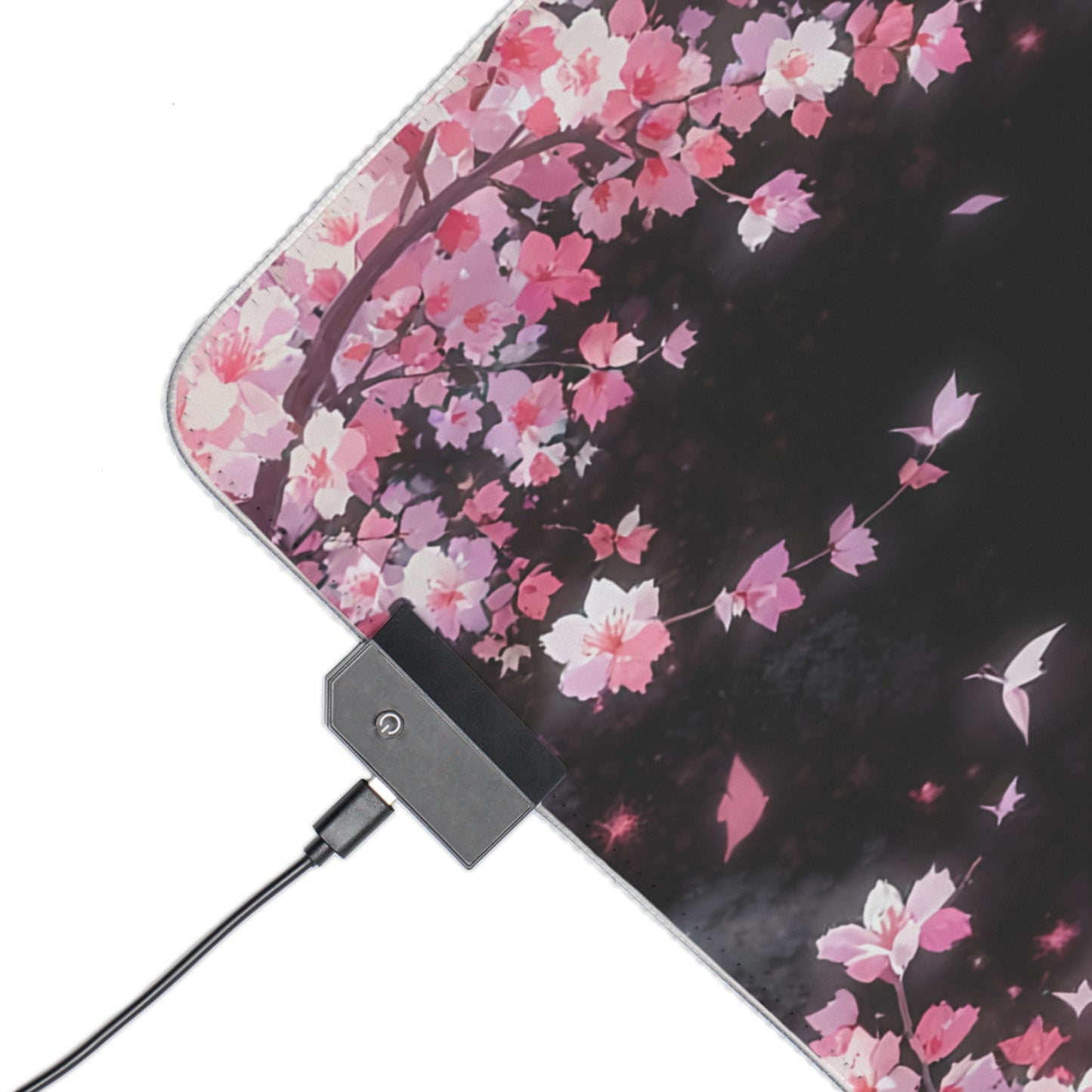 Black Cherry Blossom LED Mouse Pad
