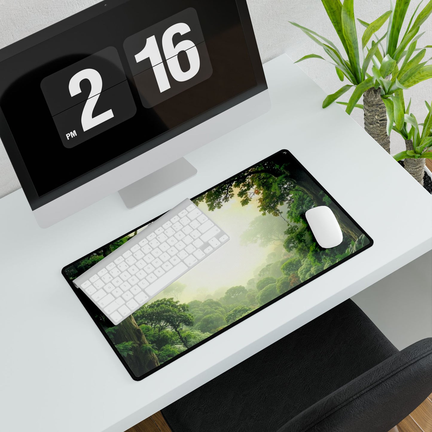 Desk Mat - Fog Rainforest Design for Office and Gaming