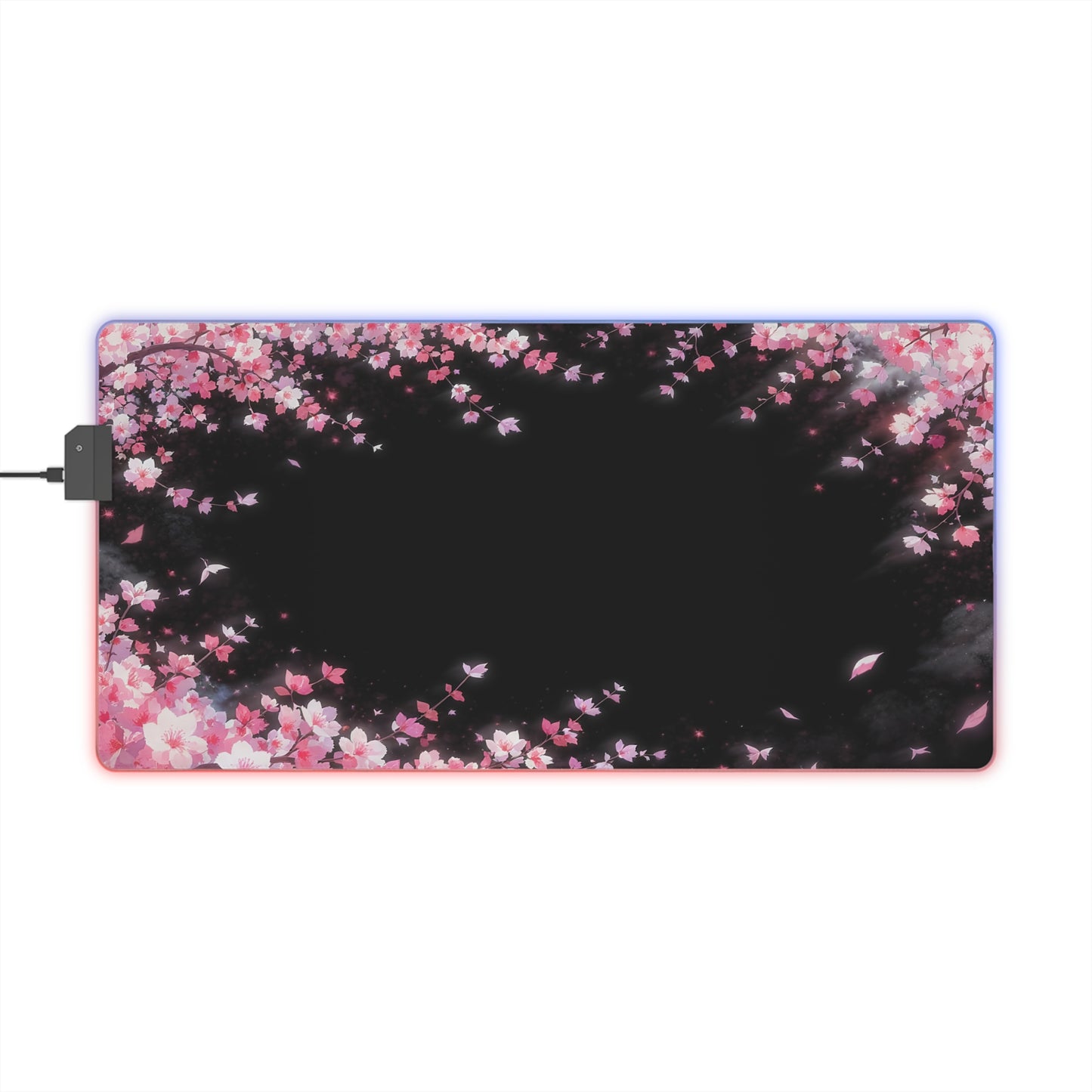 Black Cherry Blossom LED Mouse Pad